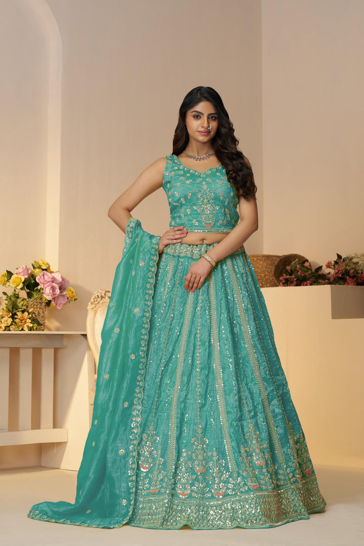 Rimjhim Aqua Shine Lehenga