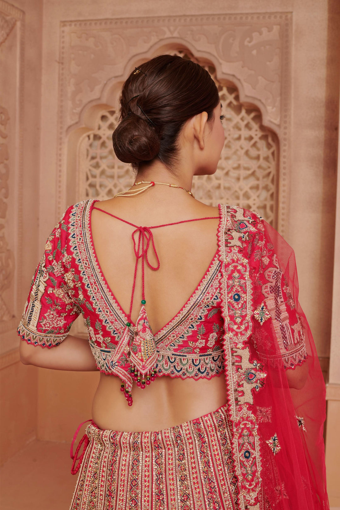 Rajputana Haveli Inspired Lehenga with double dupatta, Customizable, Made to Order