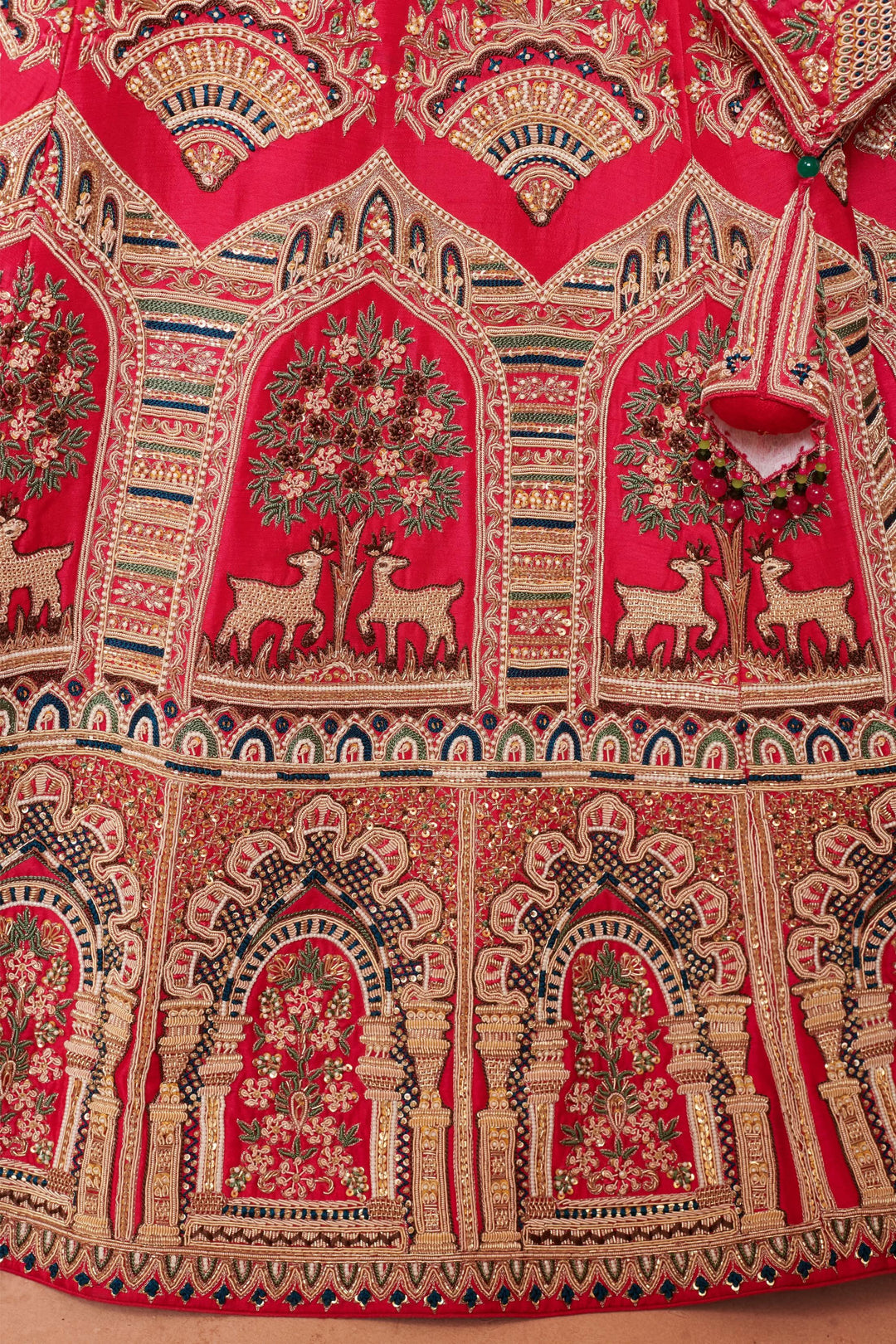 Rajputana Haveli Inspired Lehenga with double dupatta, Customizable, Made to Order
