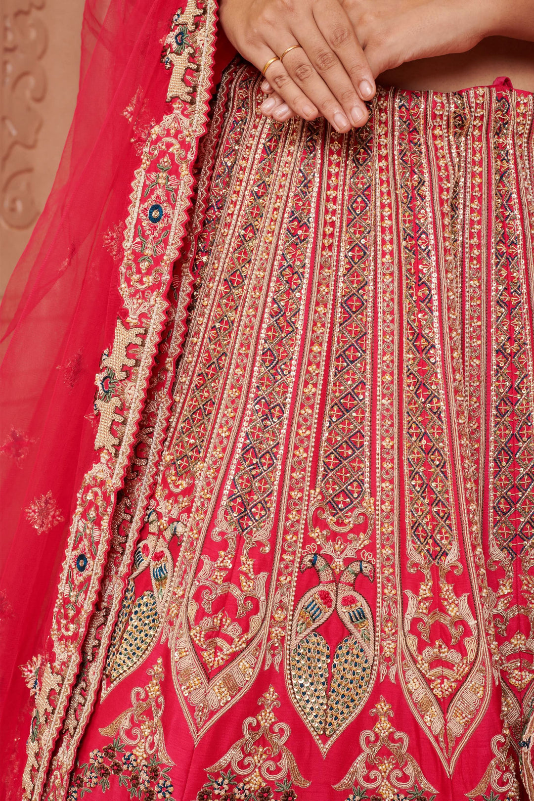Rajputana Haveli Inspired Lehenga with double dupatta, Customizable, Made to Order