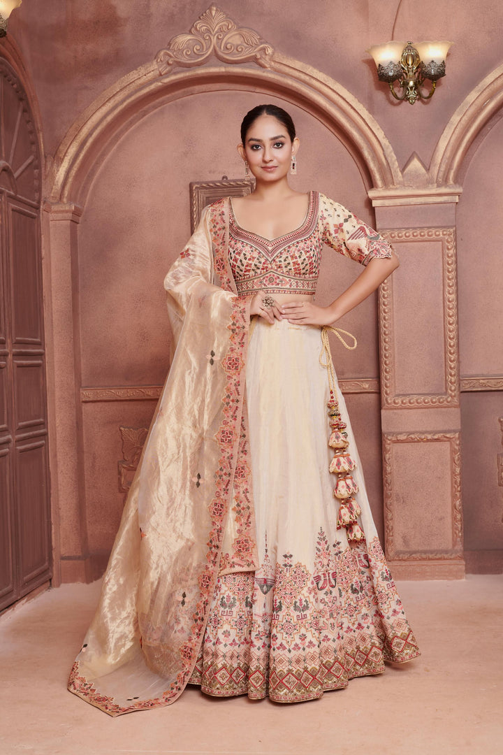 Persian Dust Lehenga with Zardosi embroidery, Customizable, Made to Order