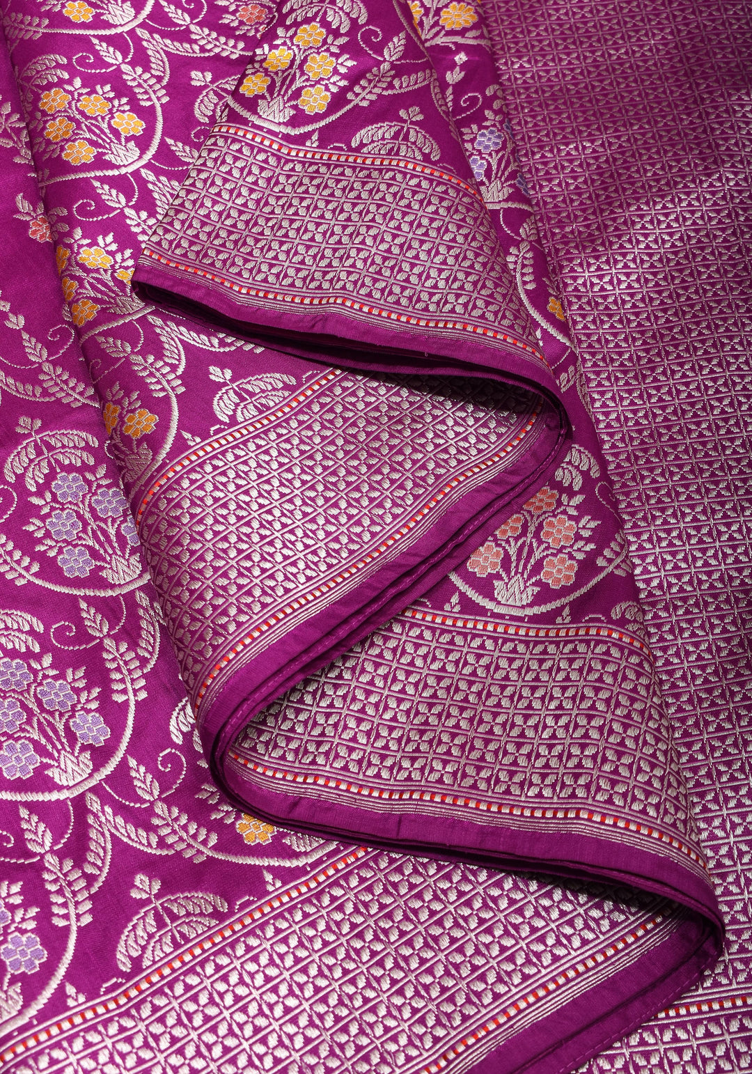 Magenta Exquisite Chandelier Design Grand kadhuwa Meenakari Banarasi Katan Silk Saree  | SILK MARK CERTIFIED