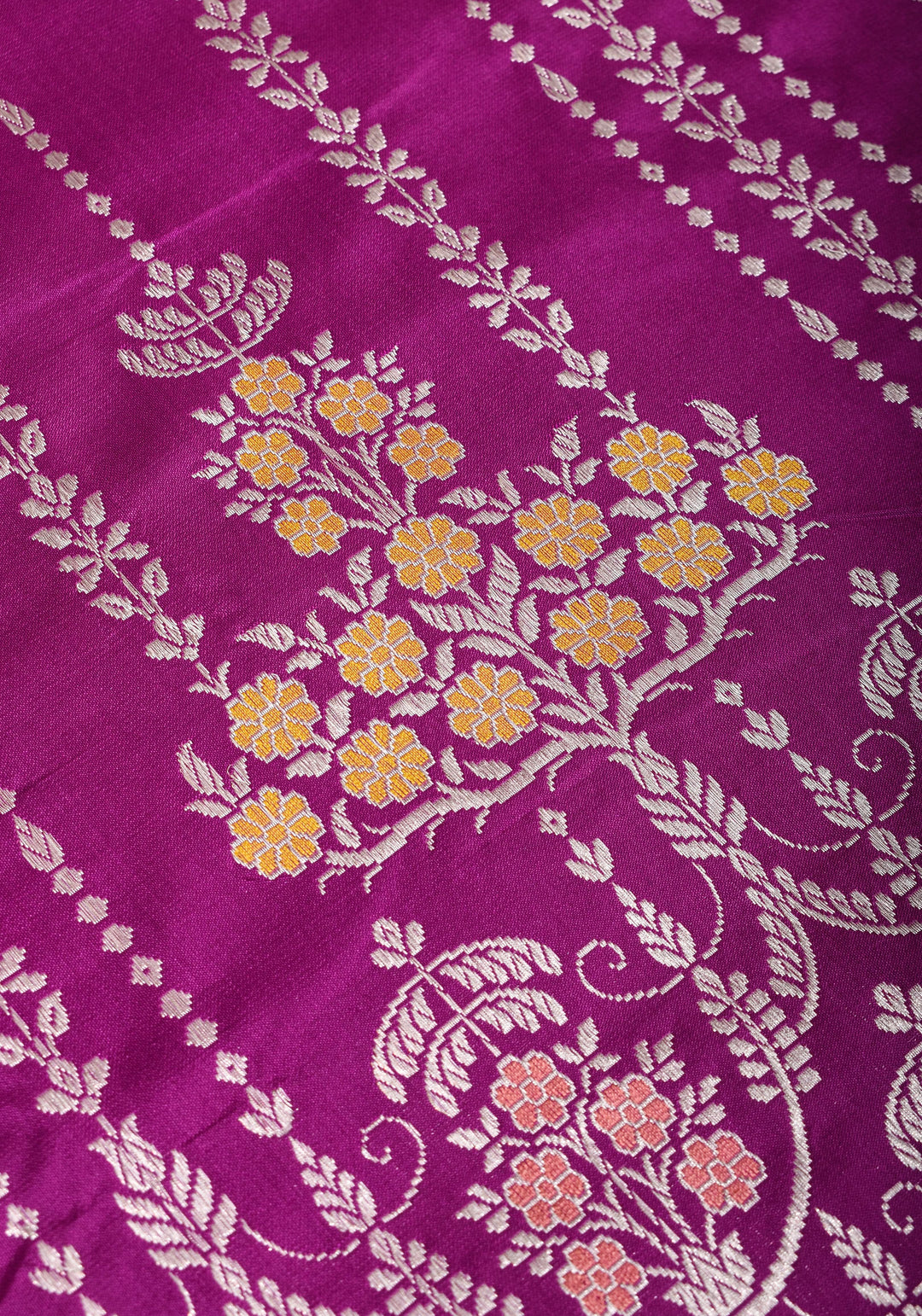 Magenta Exquisite Chandelier Design Grand kadhuwa Meenakari Banarasi Katan Silk Saree  | SILK MARK CERTIFIED