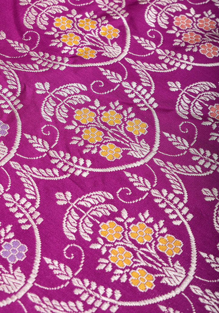 Magenta Exquisite Chandelier Design Grand kadhuwa Meenakari Banarasi Katan Silk Saree  | SILK MARK CERTIFIED