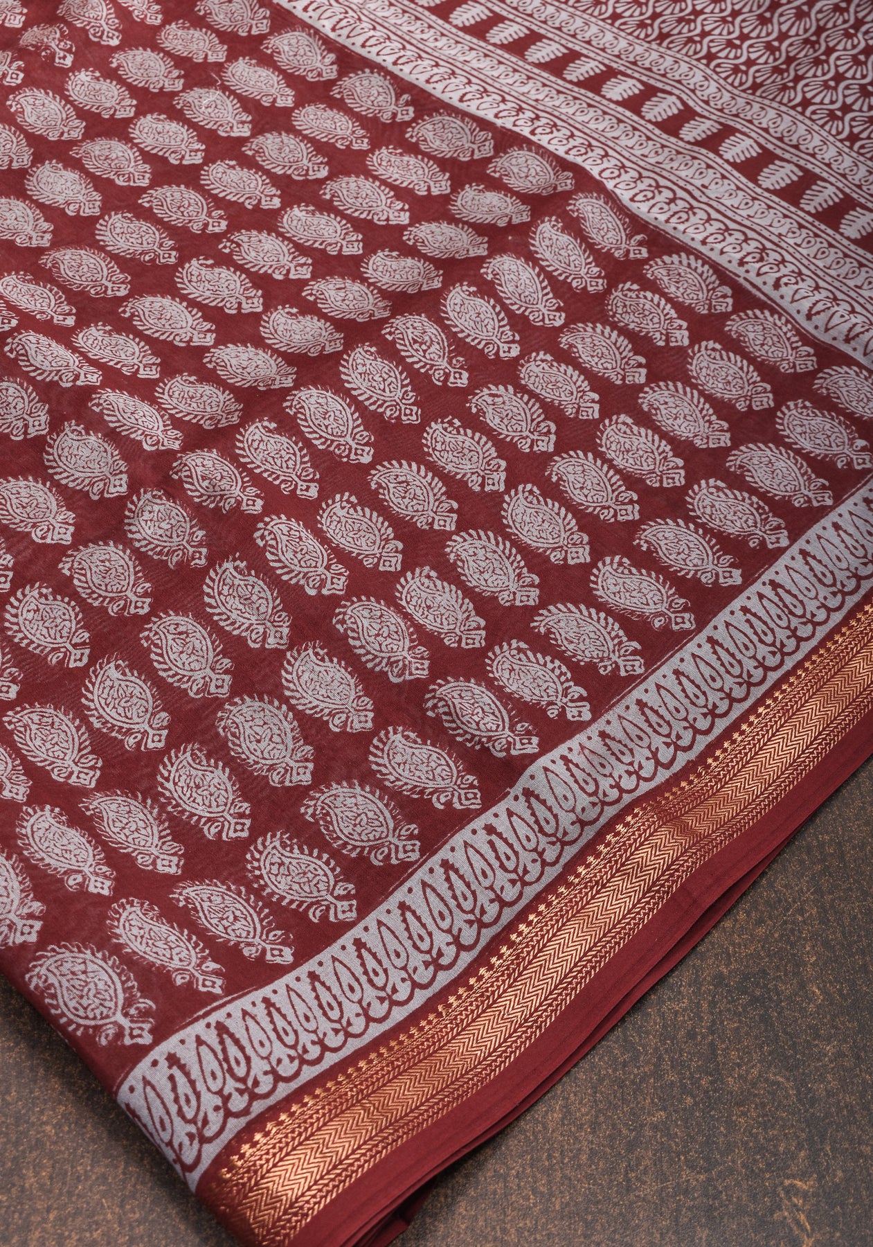 Bagh Block Printed Maheshwari Saree – handsondastkar.com