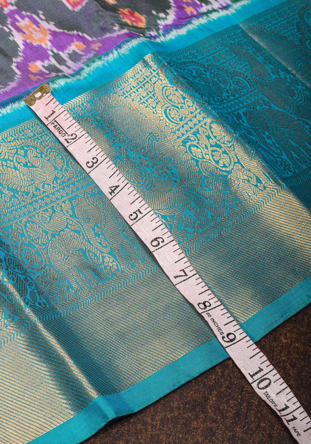 Frosty Lilac Ikkat Kanjivaram Fusion Silk Saree with Butterfly Panel and Contrast Zari Border| CERTIFIED SILK
