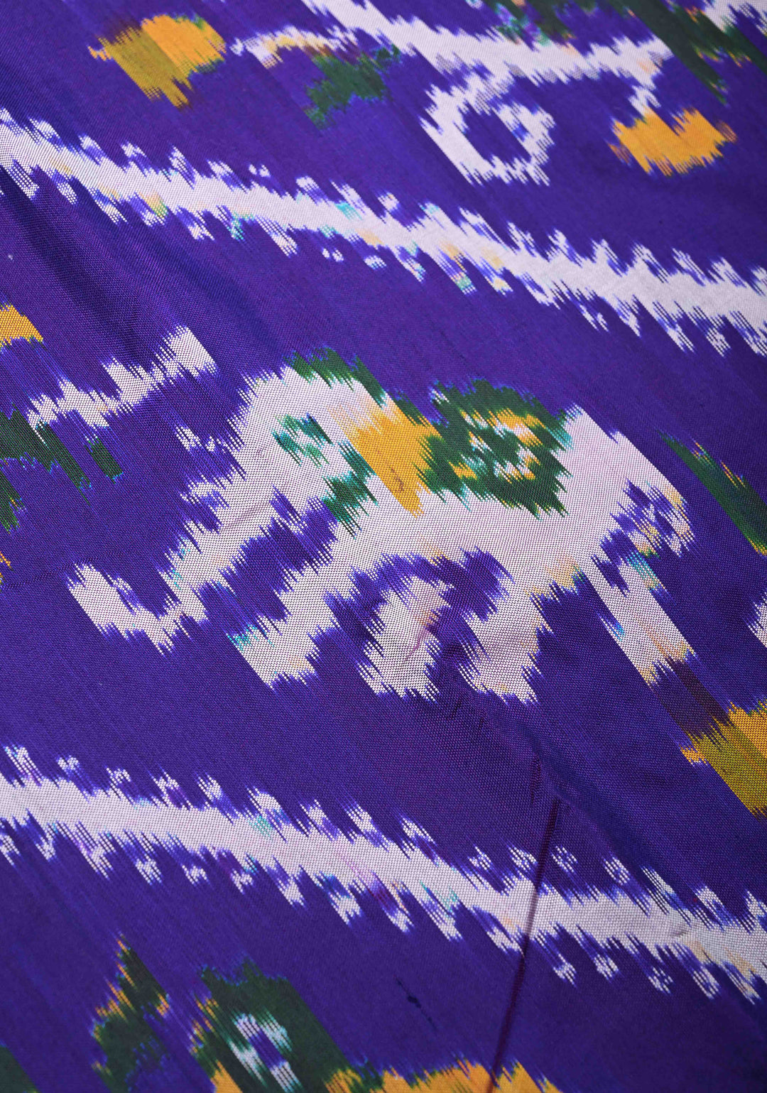 Stunning Purple Ikkat  Kanjivaram Silk Saree with Leheria Pattern Contrast Zari Border | SILK MARK CERTIFIED