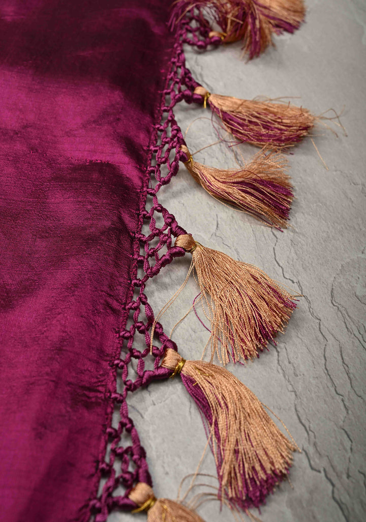 Stunning Magenta Banarasi Katan Silk Saree with Meenakari Floral Brocade And Zari Border | SILK MARK CERTIFIED