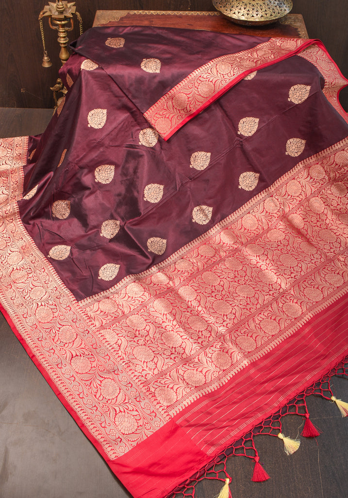 Buy Biscuit & Purple - Kanchipuram silk Saree online | kanchipuram silk  from ShrusEternity