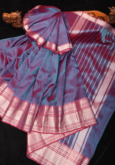 Rani Blue Dolabedi Silk Saree