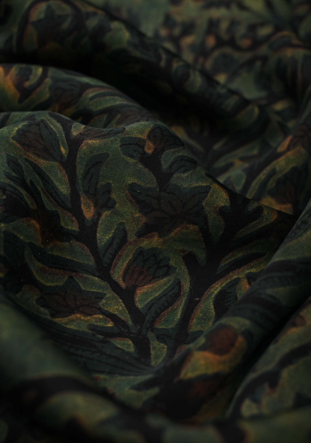 Green Vanaspati Hand Block Print on Modal Silk Saree