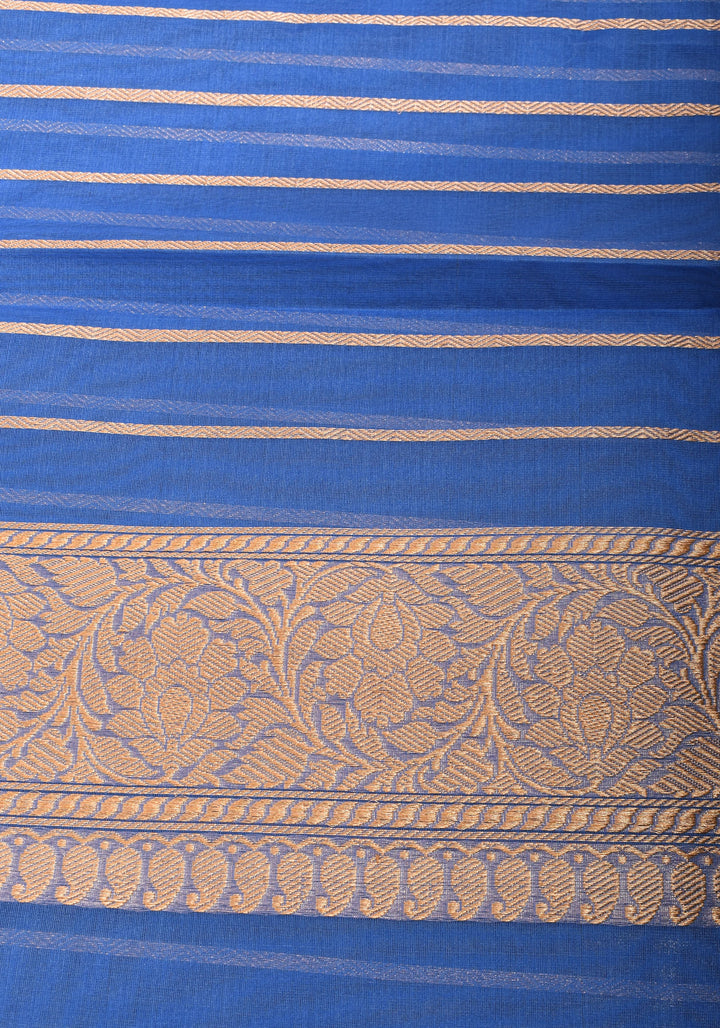 Exquisite Banarasi Kora Silk Saree in Berry Blue with Sona Rupa Zari and Resplendent Pallu  | SILK MARK CERTIFIED