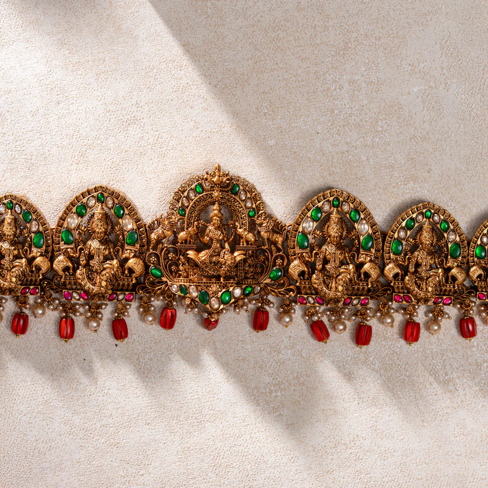 Pure Silver, Gold Plated Sri Vaddanam Oddiyanam/Hip Belts