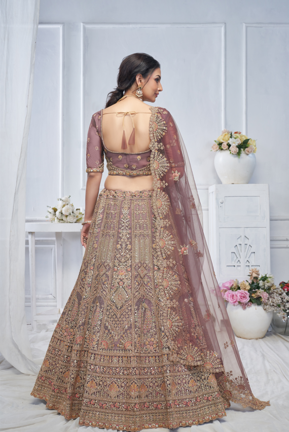 Regal Amethyst Embroidered Lehenga for bridesmaids and special occasions
