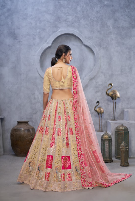 Heritage Grace Embroidered Lehenga in Cream for special occasions