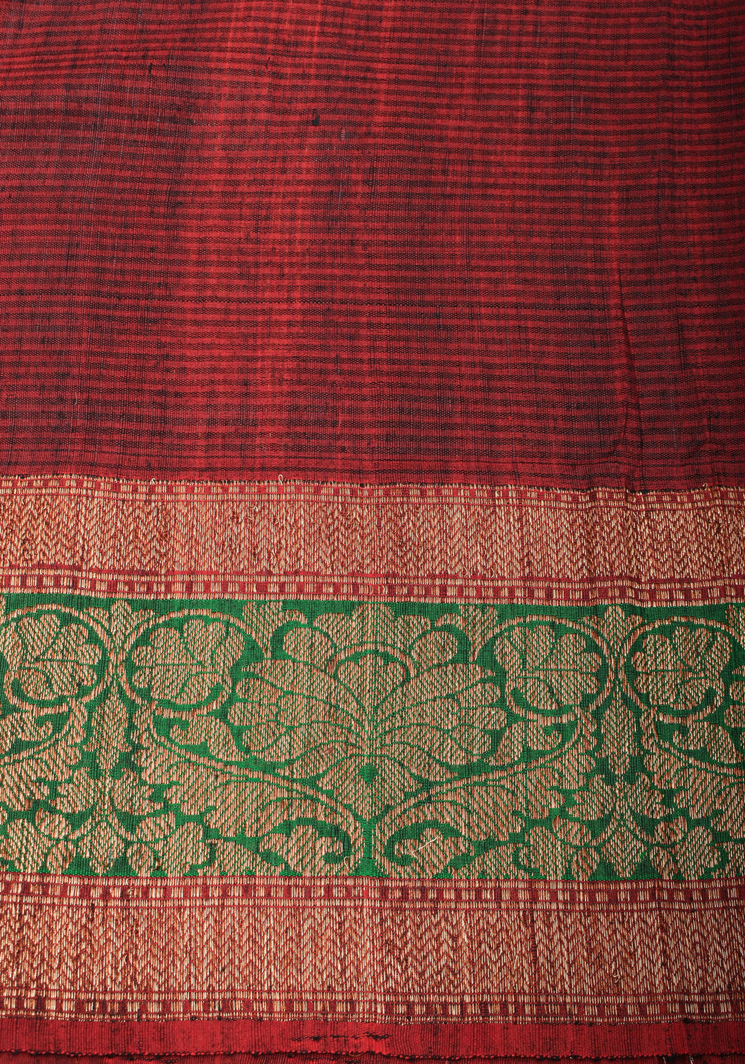 Banarasi Pure Dupion Silk Saree in Black with two tone borders and Damask Motifs | SILK MARK CERTIFIED