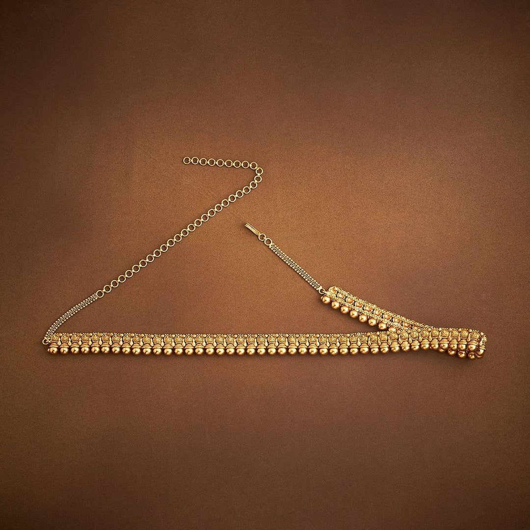 Antique Gold Finish Hip Chain with Ball Detailing