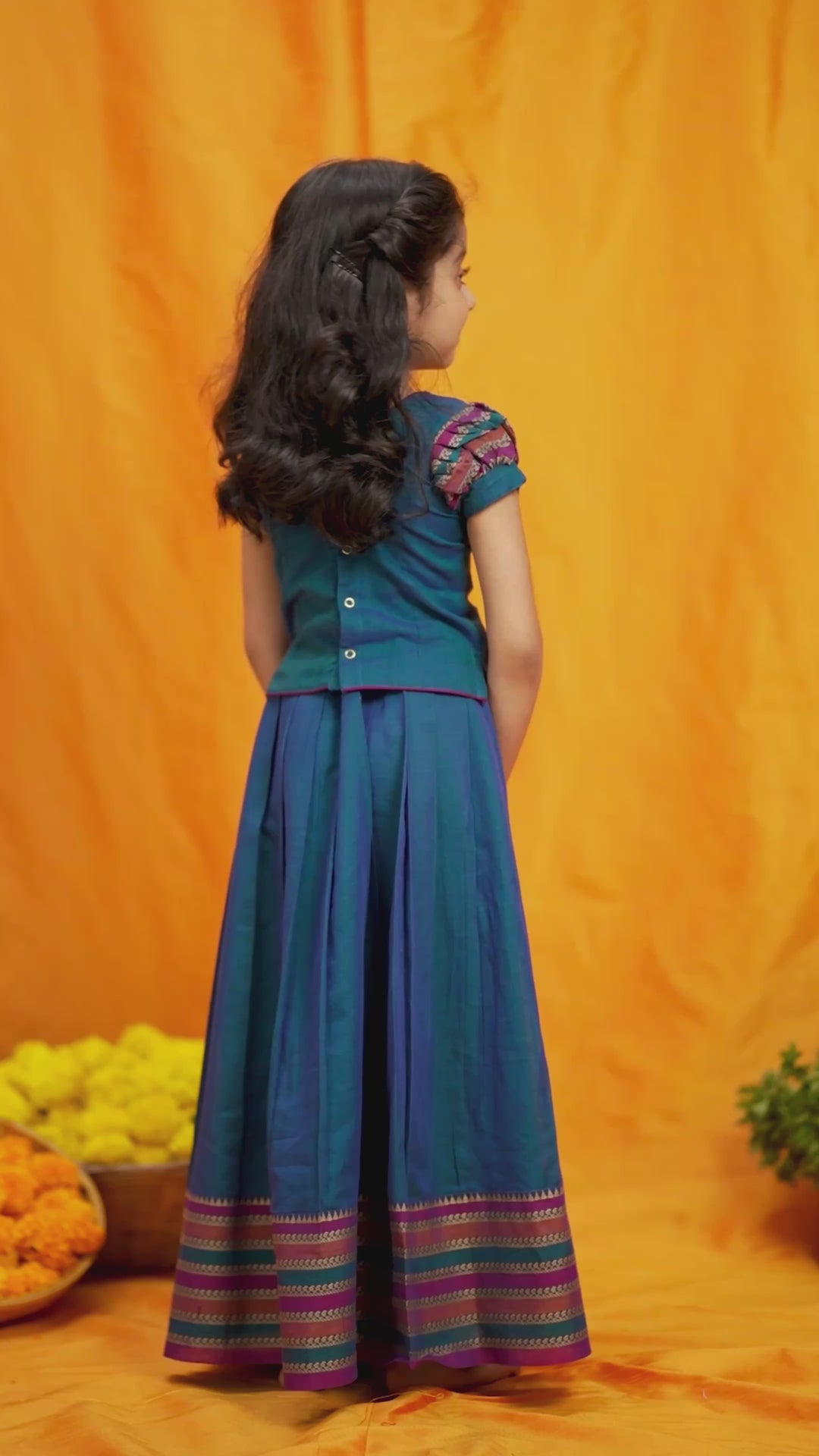 Yashika Teal Handloom Cotton Mini | Made To Order