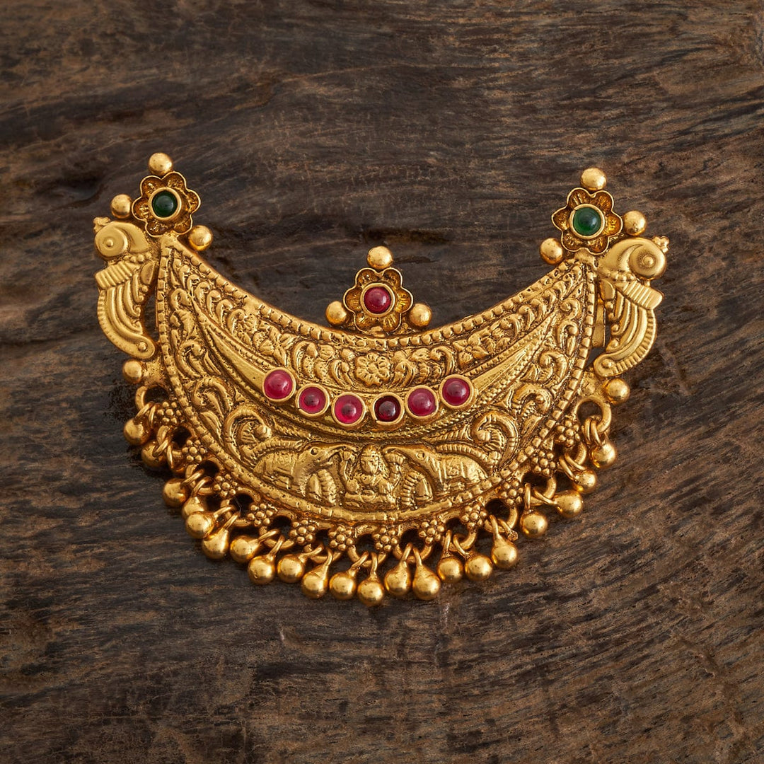 92.5 Pure Silver Flower Design Festive Temple Pendant | Shobitam