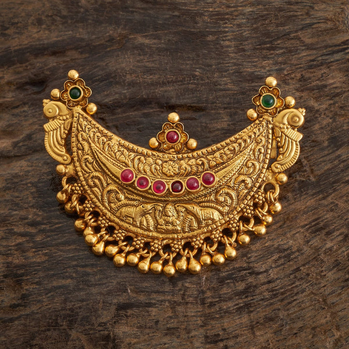 92.5 Pure Silver Flower Design Festive Temple Pendant | Shobitam