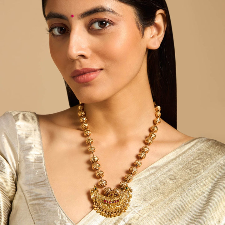 92.5 Pure Silver Flower Design Festive Temple Pendant | Shobitam