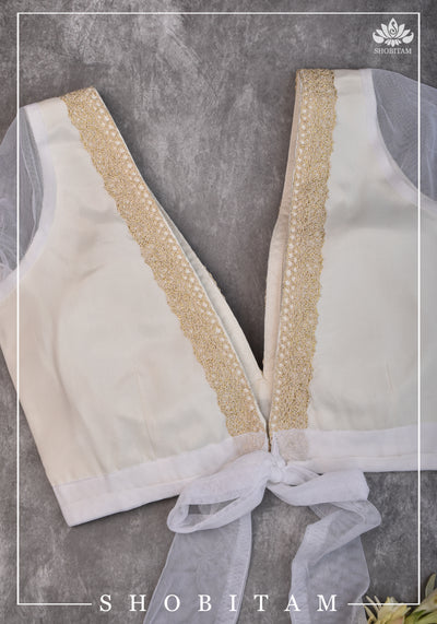 White Color Premium Silk Deep Sweetheart Neck Sleeveless Blouse for Women,  Custom Made Designer Saree Blouse, Lehenga Blouse 